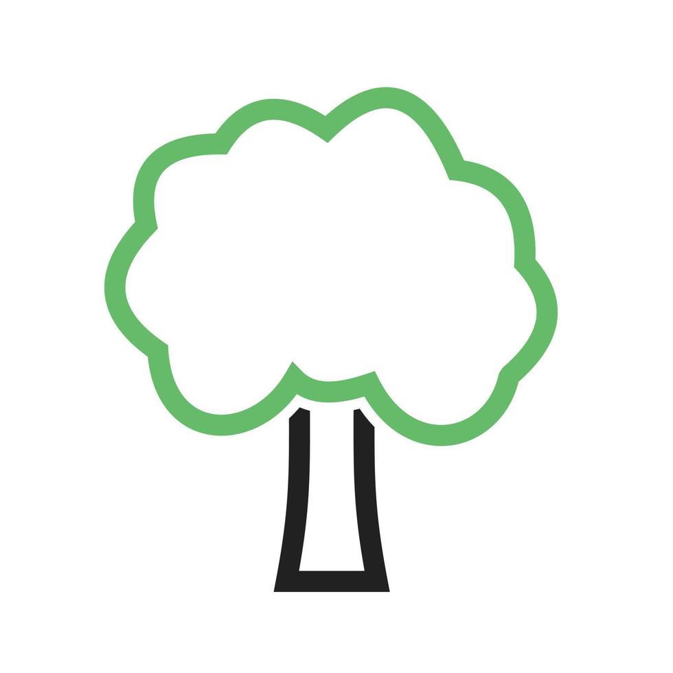 icône verte et noire de la ligne des arbres vecteur