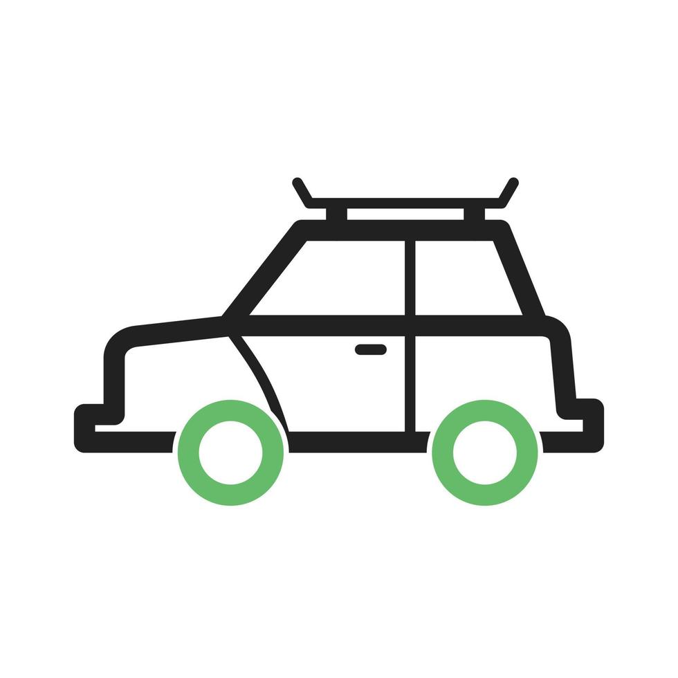 icône de ligne de voiture verte et noire vecteur