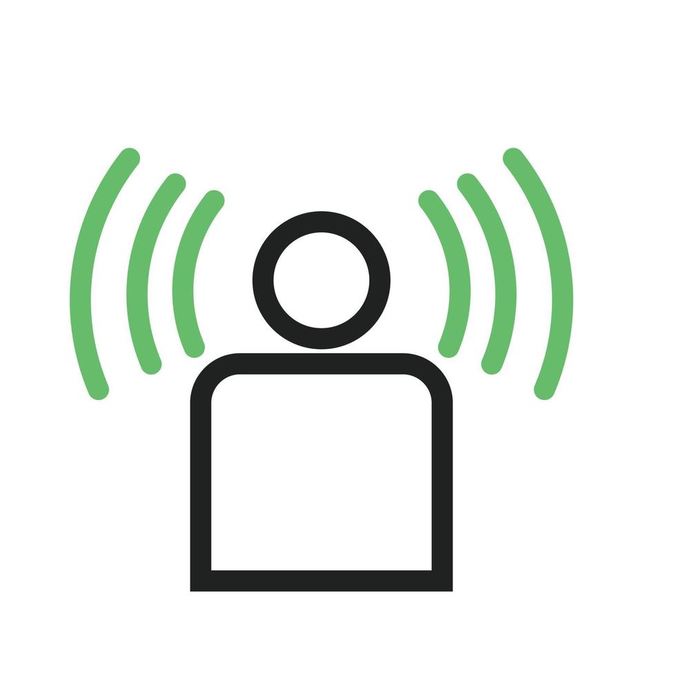 signal sur ligne utilisateur icône verte et noire vecteur