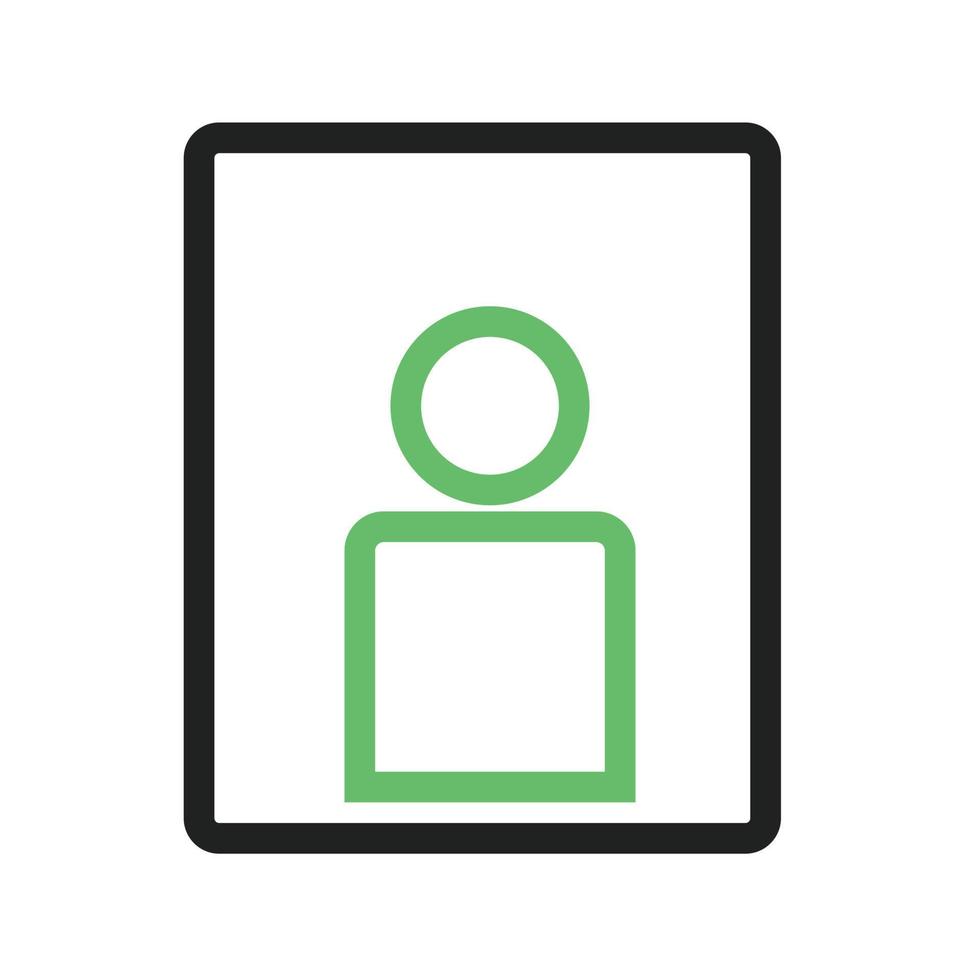 icône de ligne de portrait vert et noir vecteur