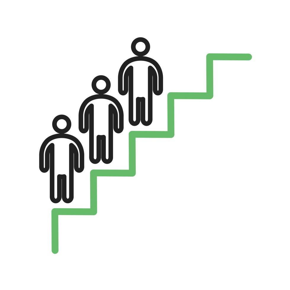 ligne de développement de la personnalité icône verte et noire vecteur