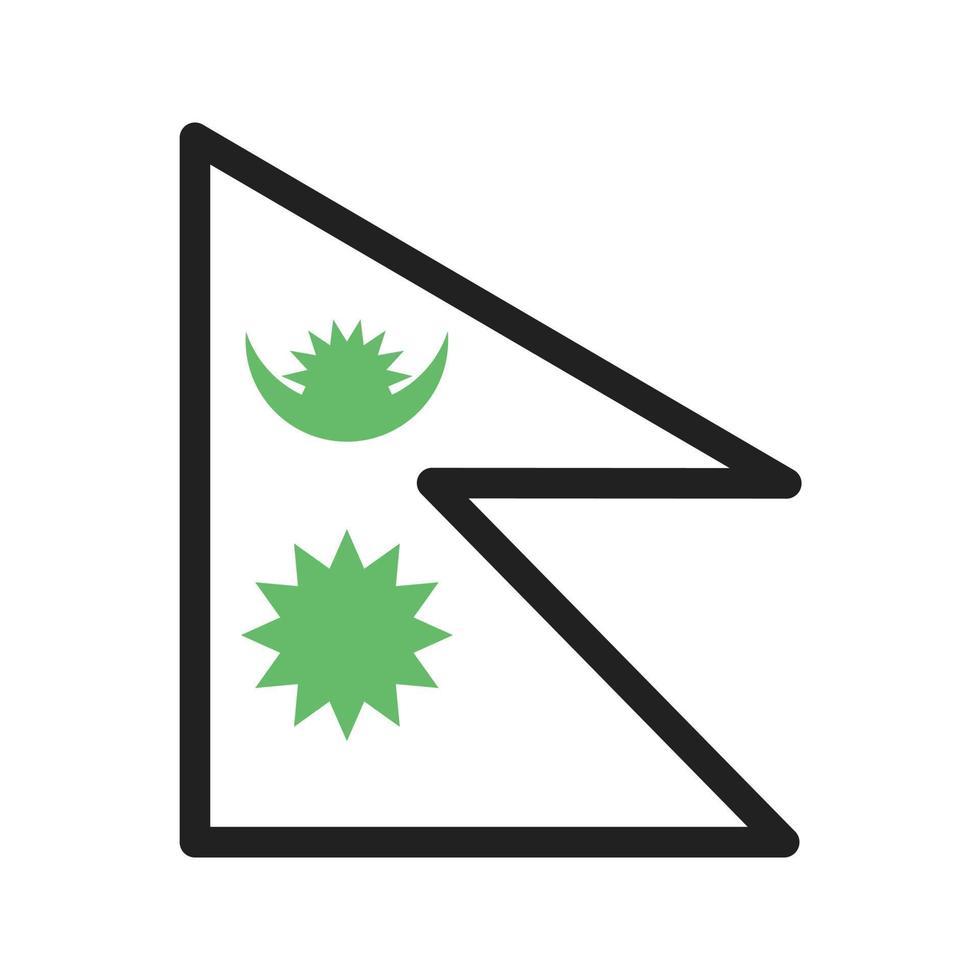 népal ligne icône verte et noire vecteur
