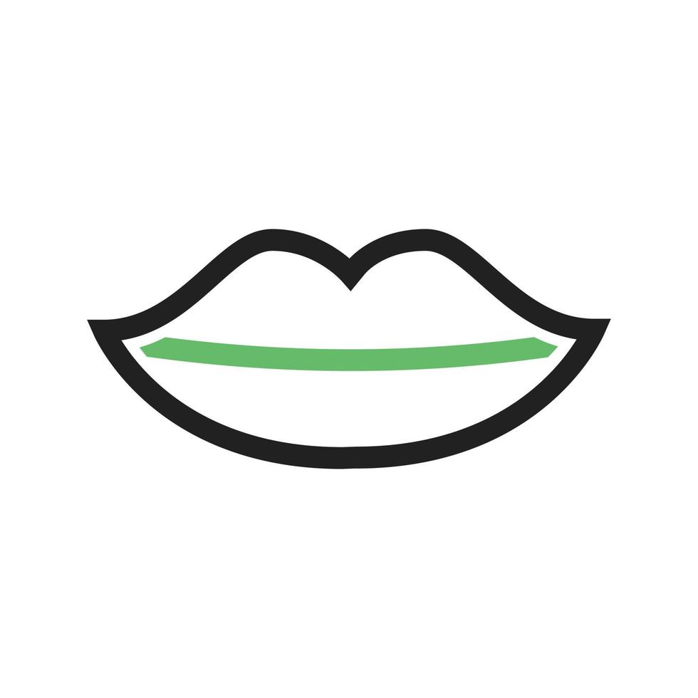 ligne de lèvres icône verte et noire vecteur