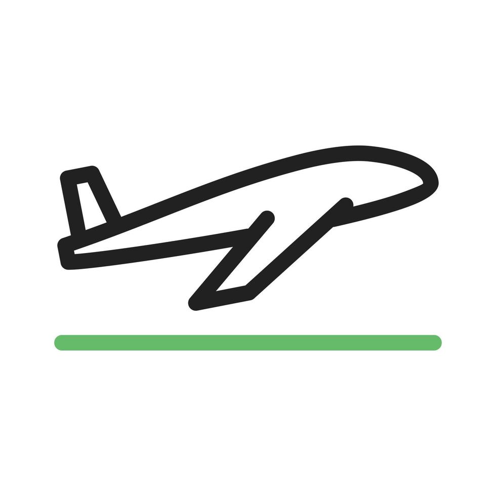 ligne d'avion icône verte et noire vecteur