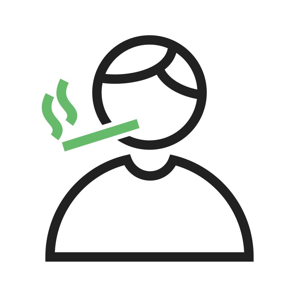 icône verte et noire de la ligne de fumer vecteur
