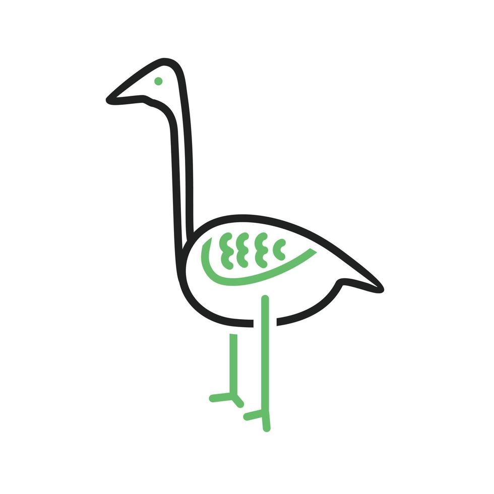 icône verte et noire de la ligne flamingo vecteur