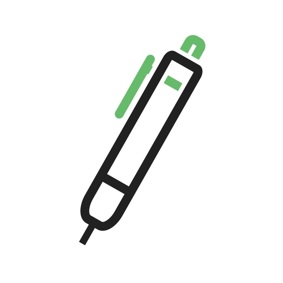 ligne de stylo plume icône verte et noire vecteur