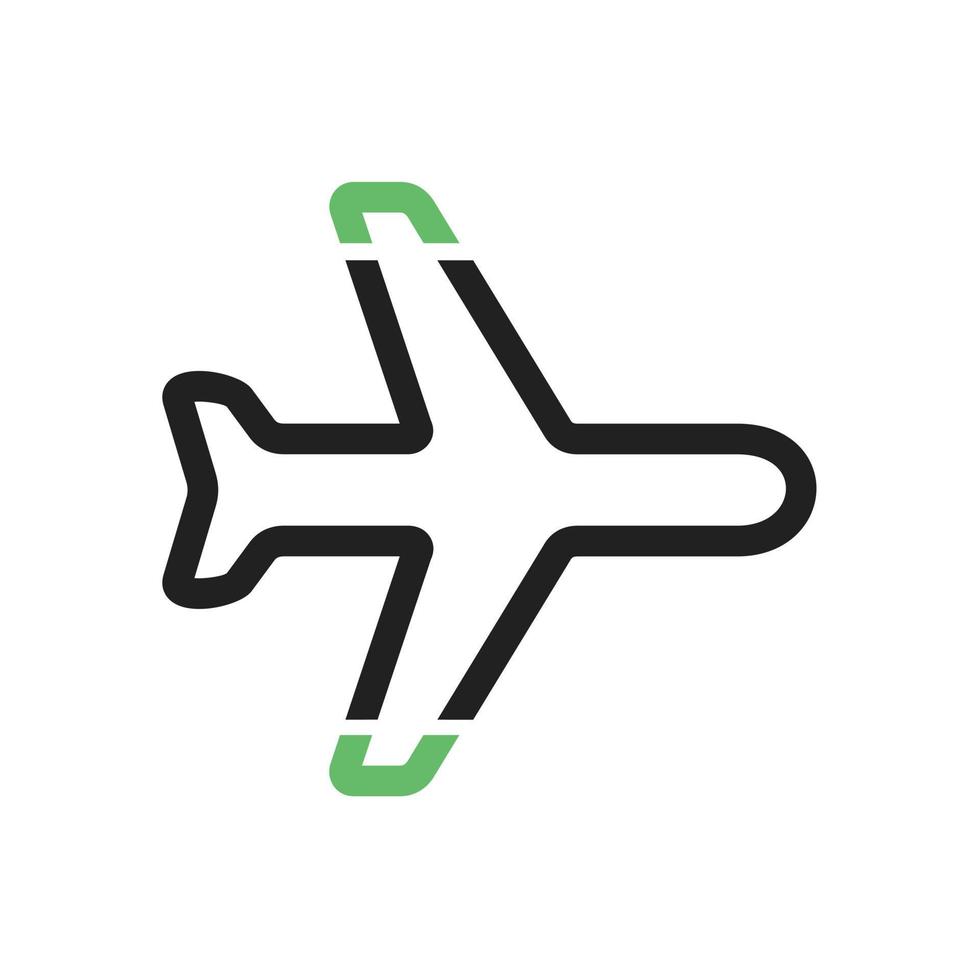 icône verte et noire de la ligne de mode avion vecteur
