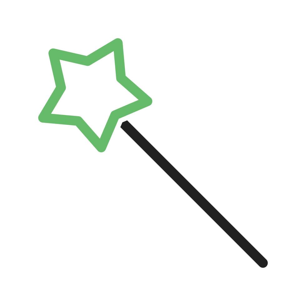 icône verte et noire de la ligne de baguette magique vecteur