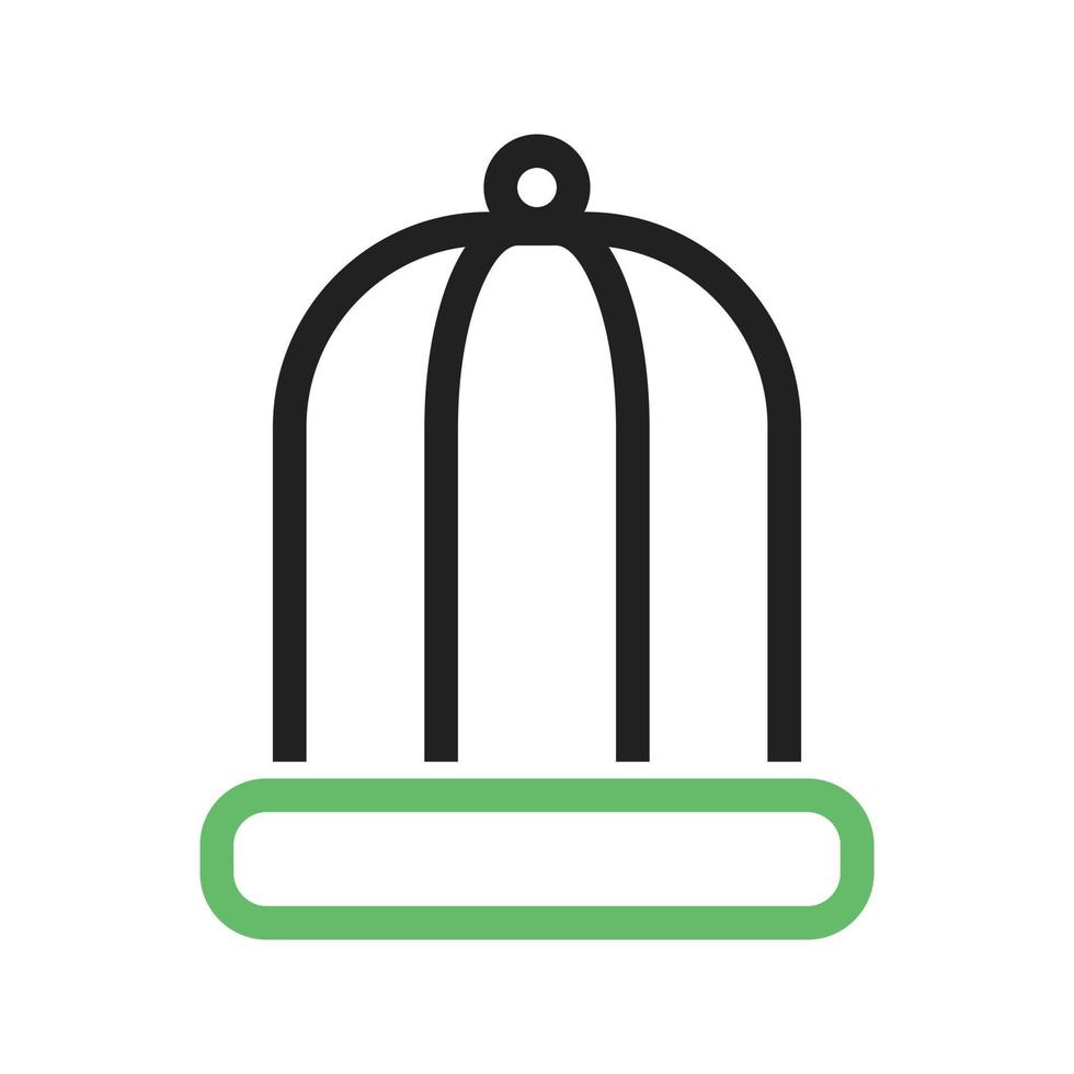 icône verte et noire de ligne de cage à oiseaux vecteur