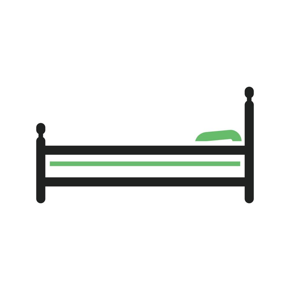icône verte et noire de ligne de chambre à coucher vecteur