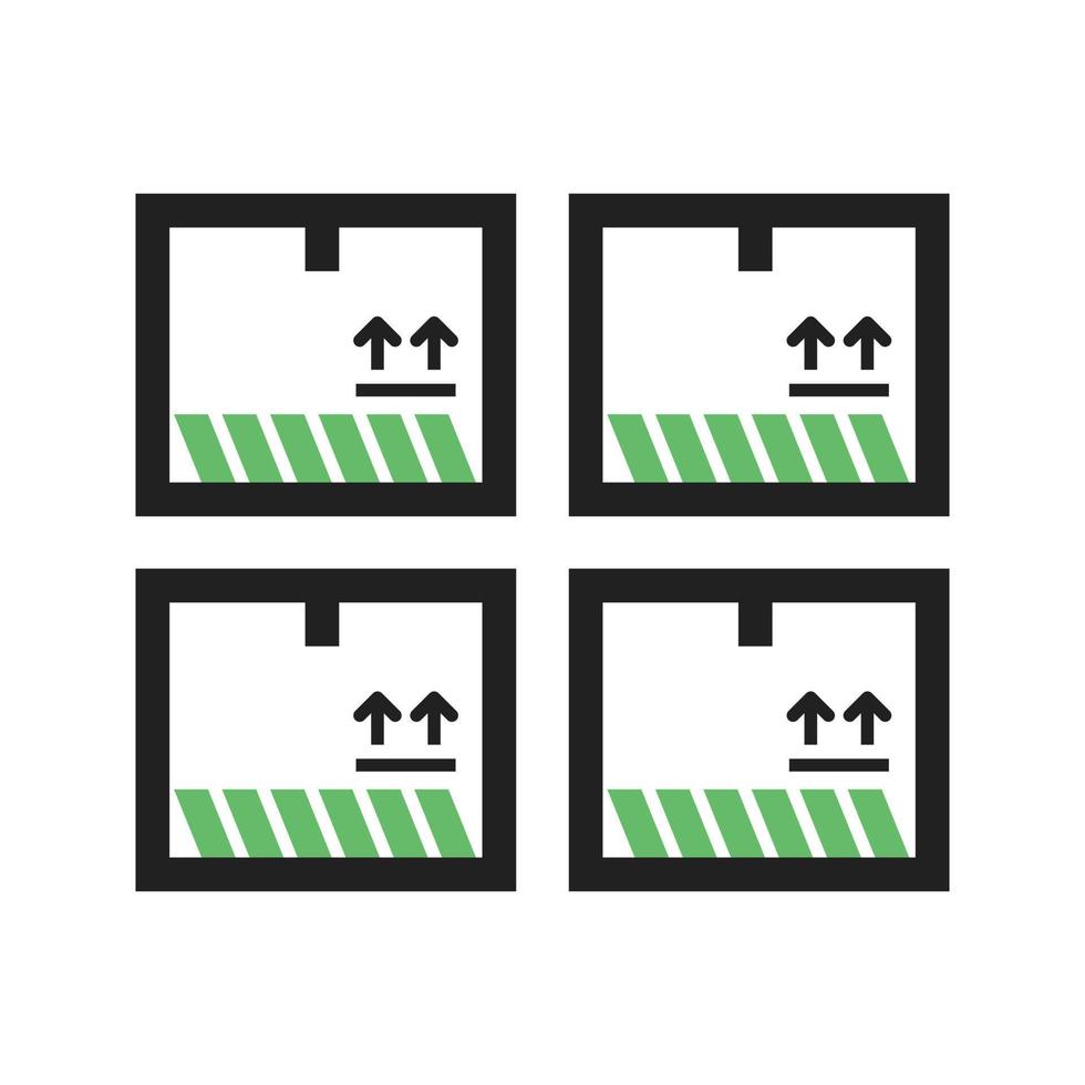 boîtes ligne icône verte et noire vecteur