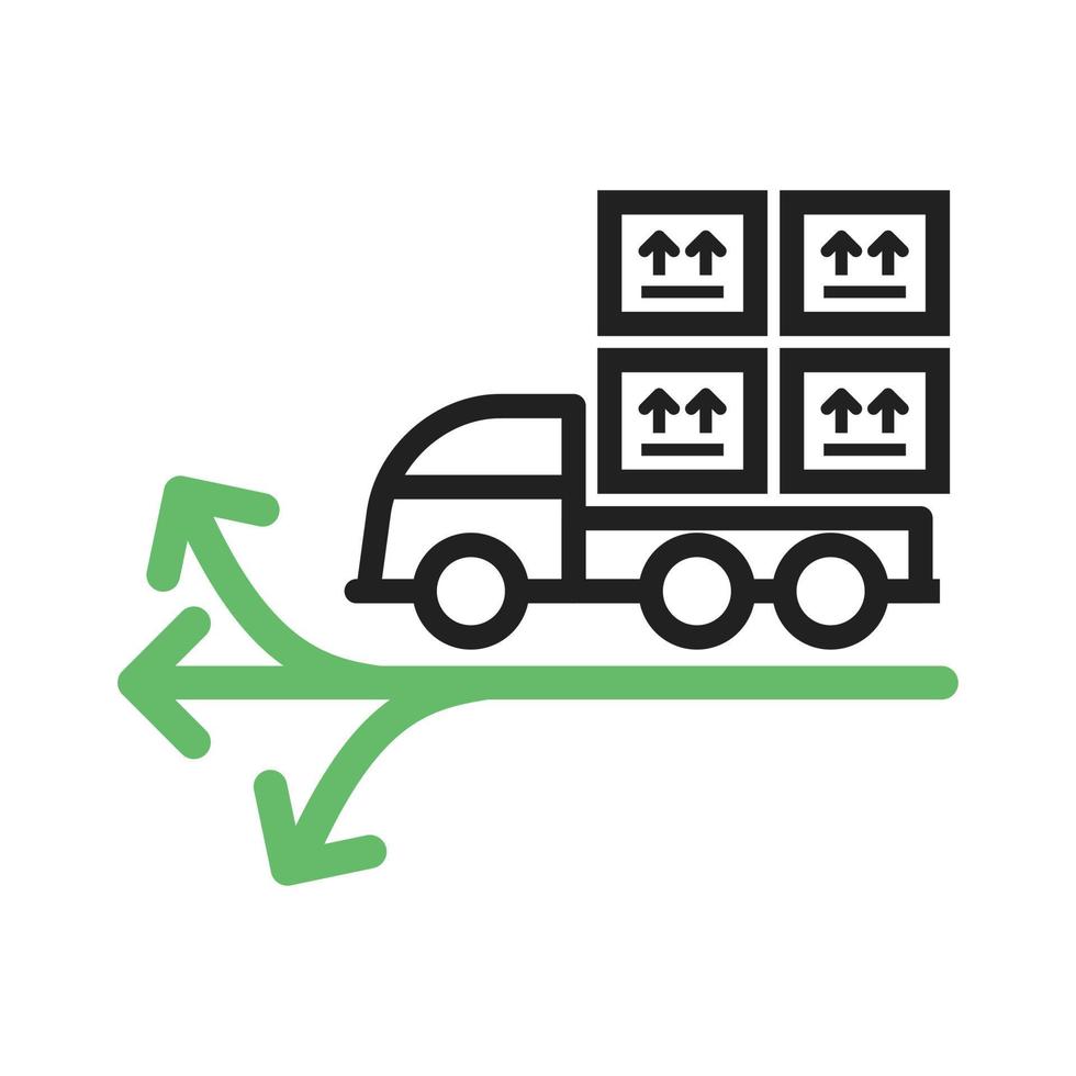 plusieurs points de livraison ligne icône verte et noire vecteur
