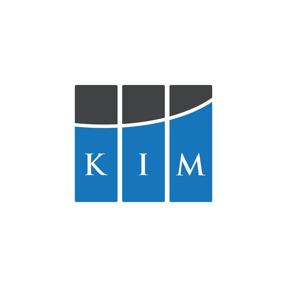 création de logo de lettre kim sur fond blanc. concept de logo de lettre initiales créatives kim. conception de lettre kim. vecteur