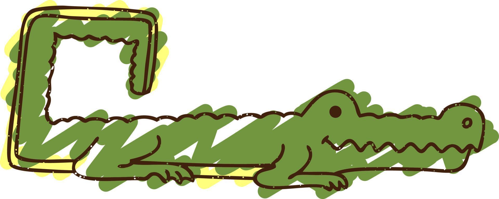 dessin à la craie alligator vecteur