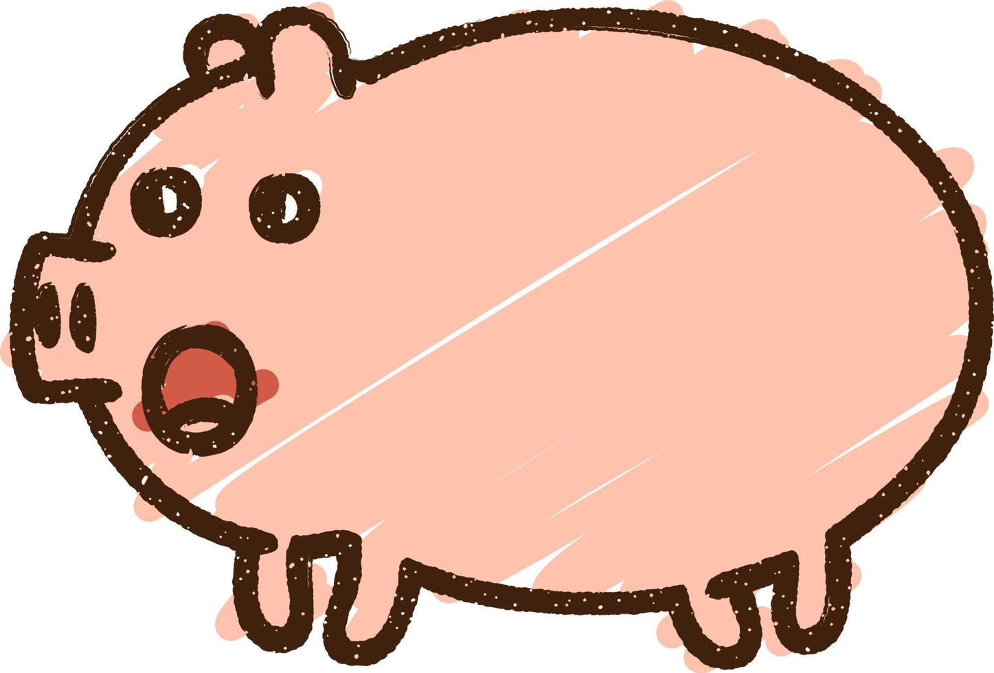 dessin à la craie de cochon vecteur