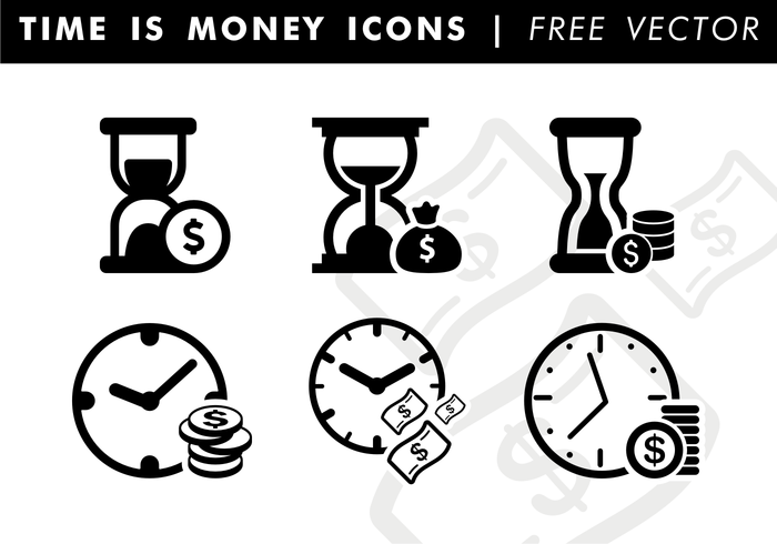 Time is Money Icons Free Vector