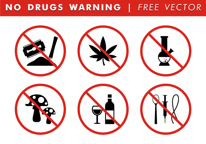 Pas de drogue Warning Free Vector