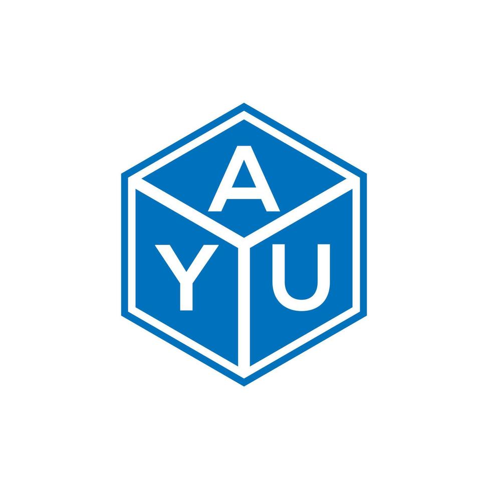 création de logo de lettre ayu sur fond noir. ayu concept de logo de lettre initiales créatives. conception de lettre ayu. vecteur