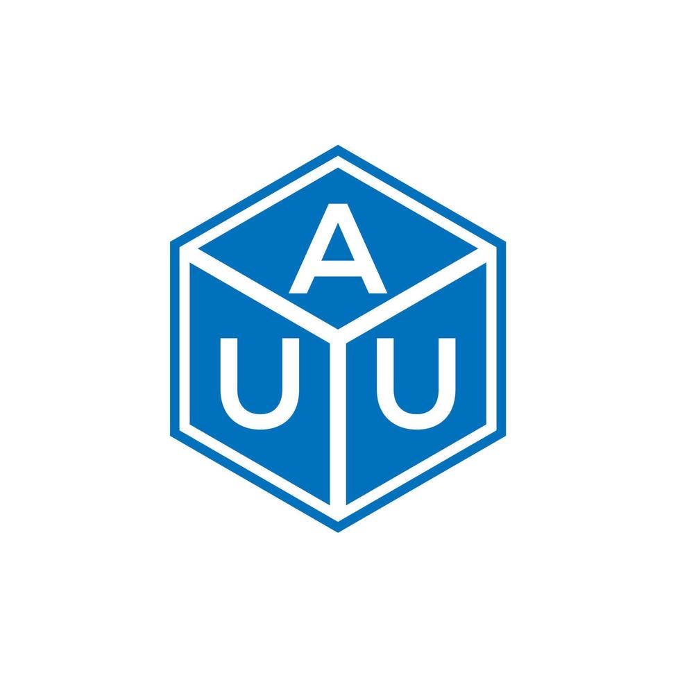 création de logo de lettre auu sur fond noir. auu concept de logo de lettre initiales créatives. conception de lettre auu. vecteur