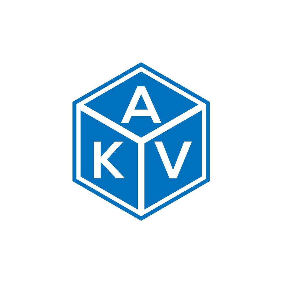 création de logo de lettre akv sur fond noir. concept de logo de lettre initiales créatives akv. conception de lettre akv. vecteur