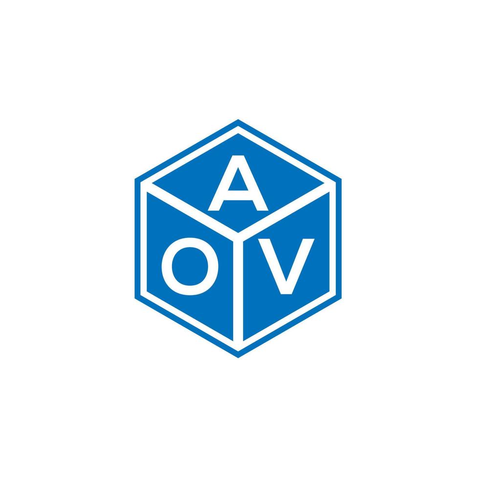 création de logo de lettre aov sur fond noir. concept de logo de lettre initiales créatives aov. conception de lettre aov. vecteur