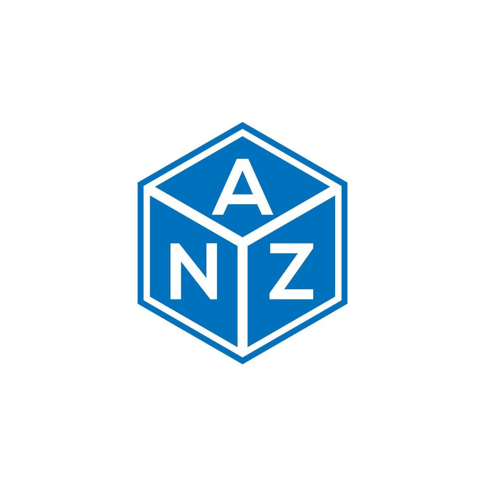 création de logo de lettre anz sur fond noir. anz concept de logo de lettre initiales créatives. conception de lettre anz. vecteur