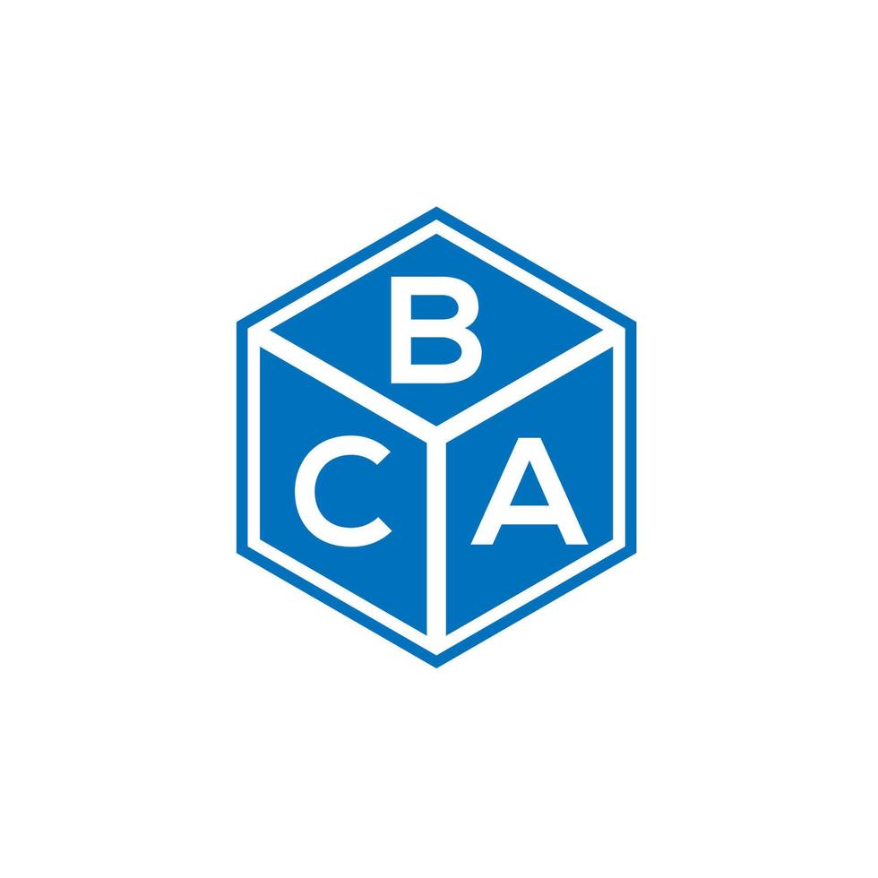 création de logo de lettre mobilebca sur fond noir. concept de logo de lettre initiales créatives bca. conception de lettre bca. vecteur