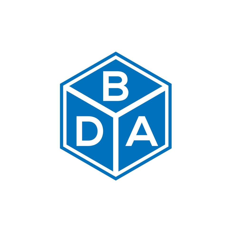 création de logo de lettre bda sur fond noir. concept de logo de lettre initiales créatives bda. conception de lettre bda. vecteur