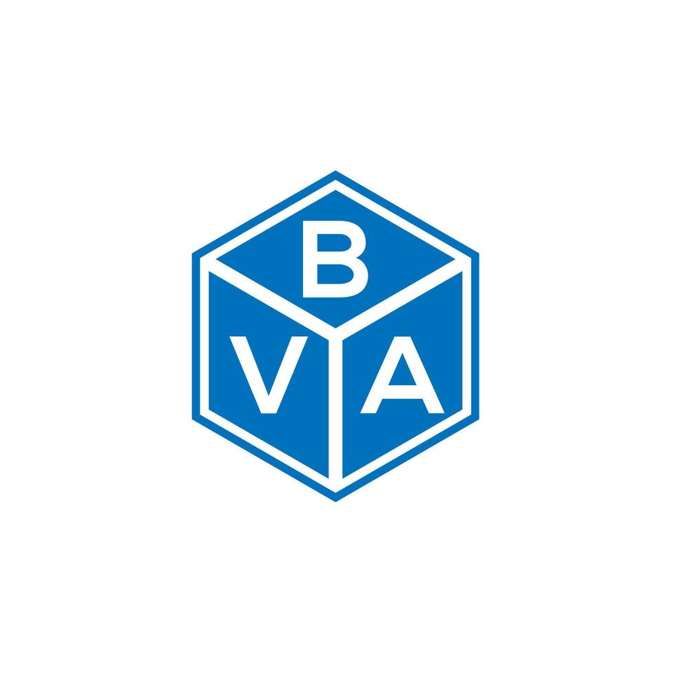 création de logo de lettre bva sur fond noir. concept de logo de lettre initiales créatives bva. conception de lettre bva. vecteur