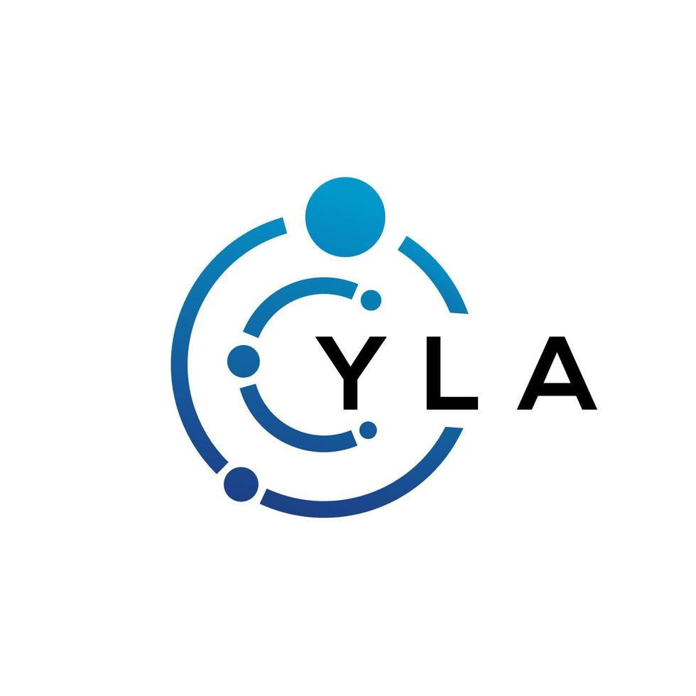 création de logo de technologie de lettre yla sur fond blanc. yla initiales créatives lettre il concept de logo. conception de lettre yla. vecteur