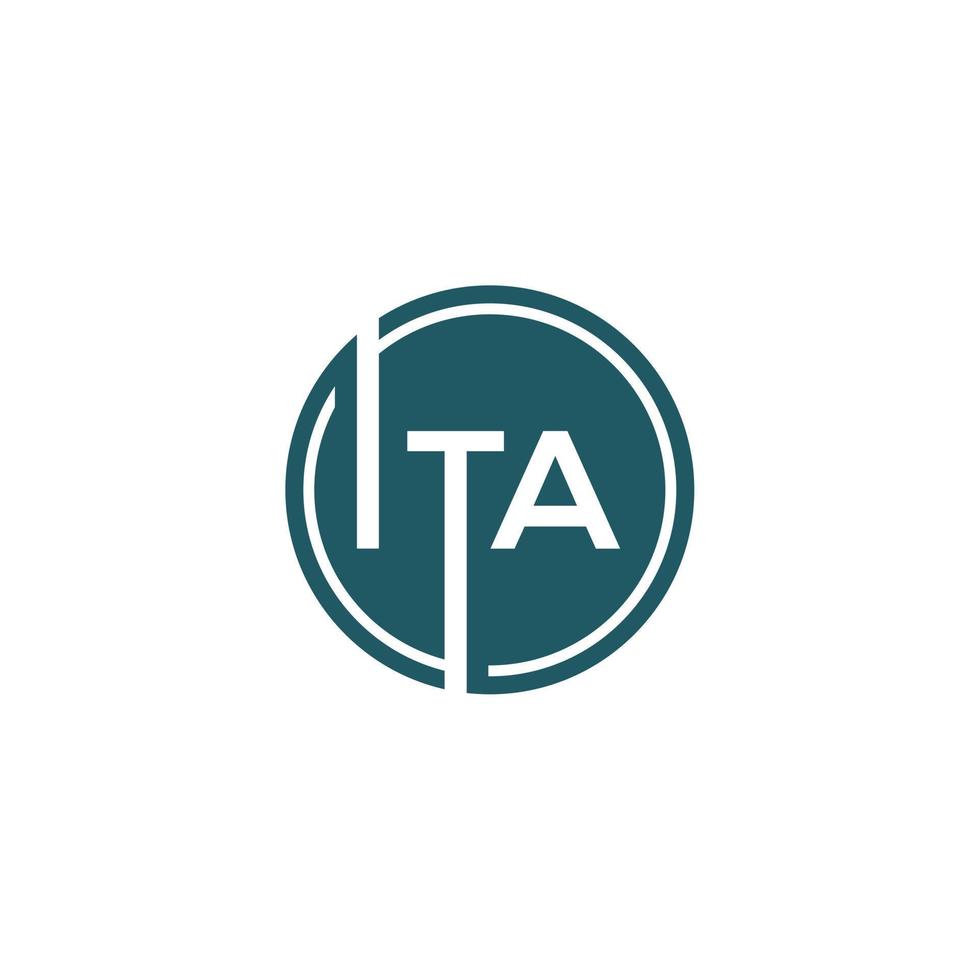 création de logo de lettre ita sur fond blanc. c'est un concept de logo de lettre initiales créatives. conception de lettre ita. création de logo de lettre ita sur fond blanc. je vecteur
