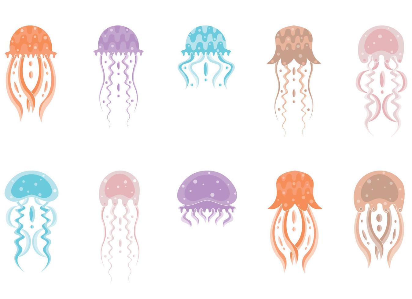 icône de dessin animé de vecteur de méduses. icône de jeu de dessin animé isolé de méduse méduse. illustration vectorielle méduse isolé sur fond blanc