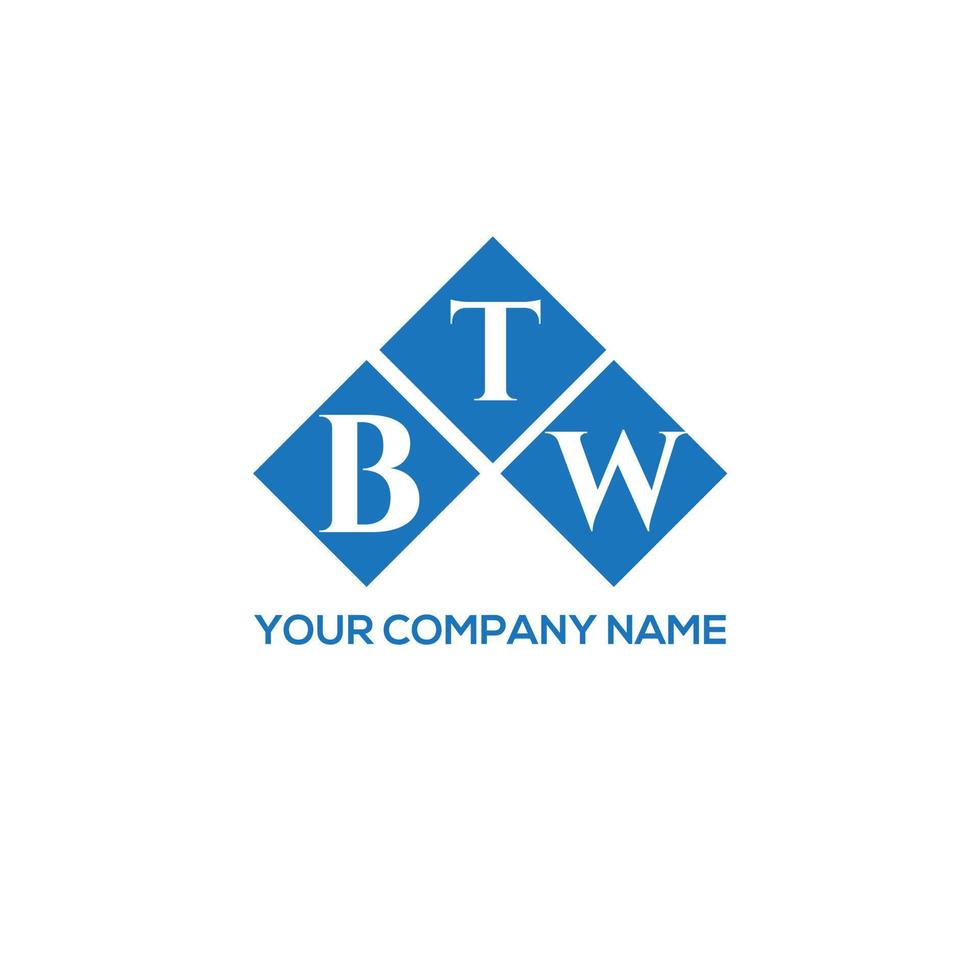btw lettre logo design sur fond blanc. btw concept de logo de lettre initiales créatives. btw conception de lettre. vecteur