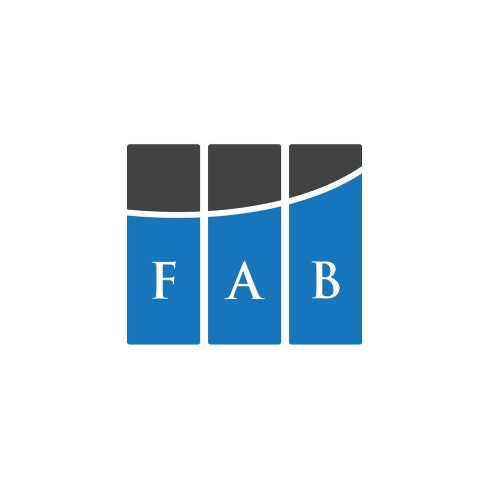 création de logo de lettre fab sur fond blanc. concept de logo de lettre initiales créatives fab. conception de lettre fabuleuse. vecteur