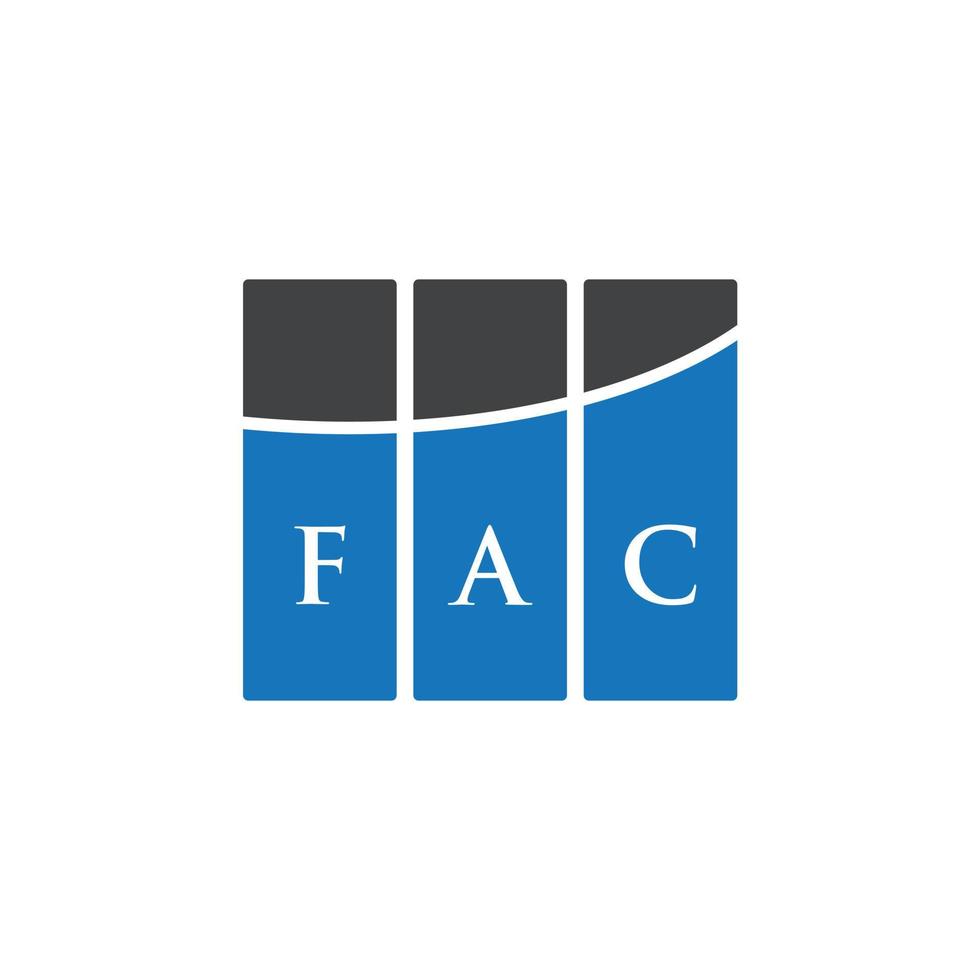création de logo de lettre fac sur fond blanc. concept de logo de lettre initiales créatives fac. conception de lettre fac. vecteur