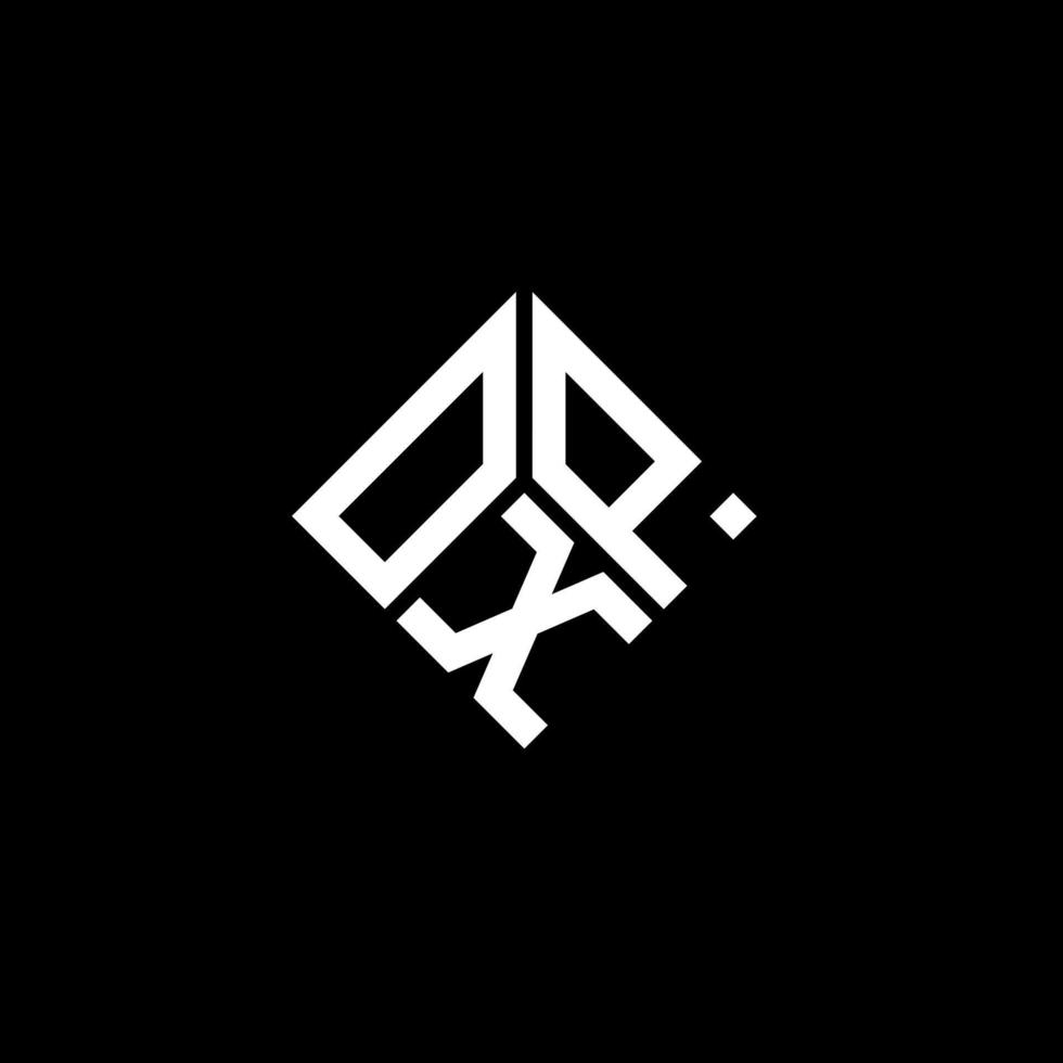 création de logo de lettre oxp sur fond noir. concept de logo de lettre initiales créatives oxp. conception de lettre oxp. vecteur