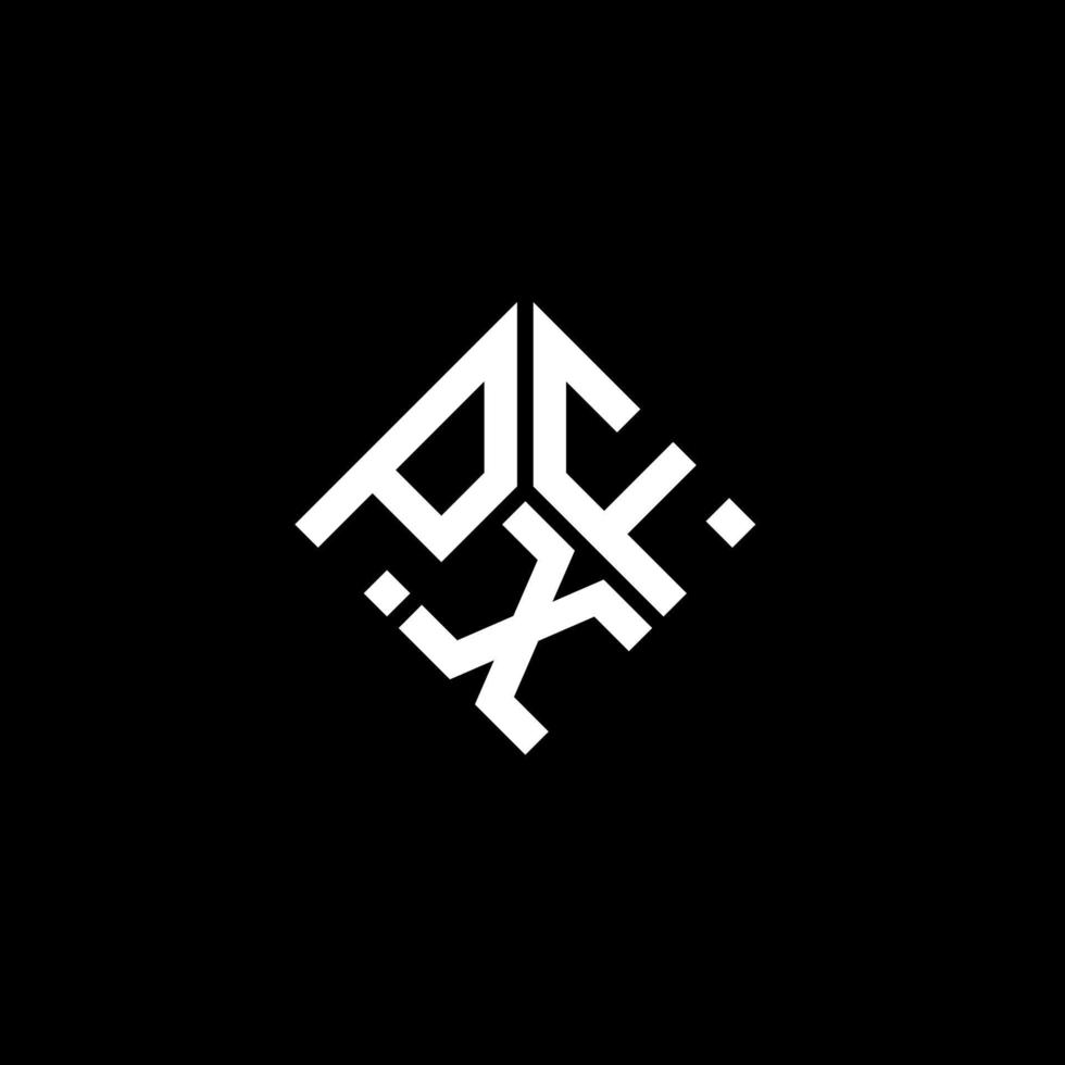 création de logo de lettre pxf sur fond noir. concept de logo de lettre initiales créatives pxf. conception de lettre pxf. vecteur