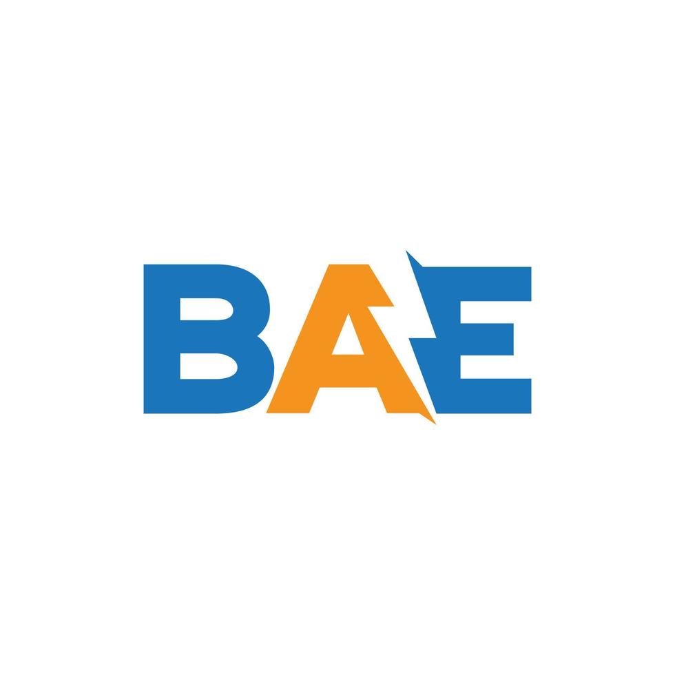 création de logo de lettre bae sur fond blanc. concept de logo de lettre initiales créatives bae. conception de lettre bae. création de logo de lettre bae sur fond blanc. b vecteur