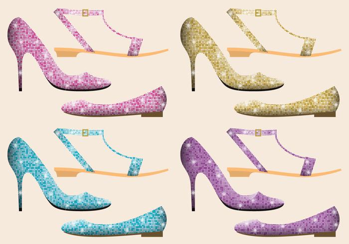 Chaussures Glitter vecteur