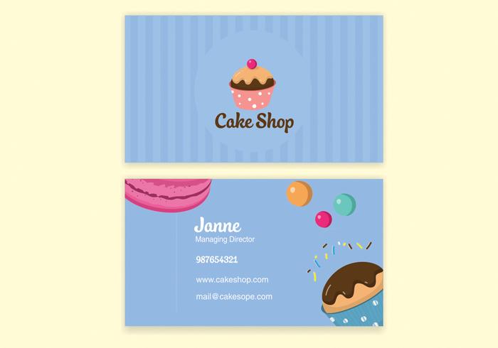 Blue bake shop business card vector