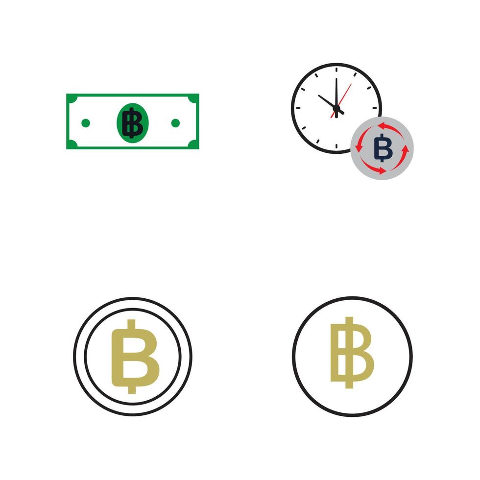 modèle de conception d'illustration vectorielle icône monnaie baht thaïlandais vecteur