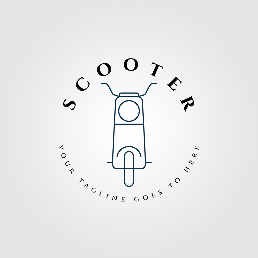 logo d'art de ligne de scooter, icône et symbole conception d'illustration vectorielle vecteur