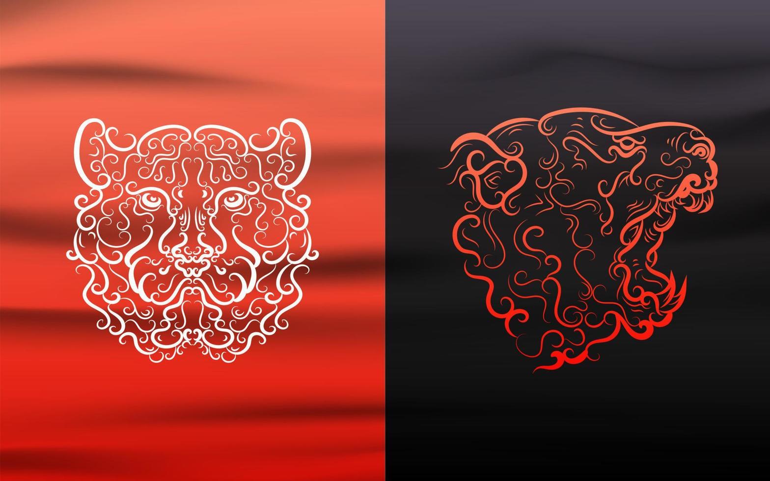 illustration vectorielle d'ornement de tête de tigre pour l'impression de tatouage ou de t-shirt vecteur