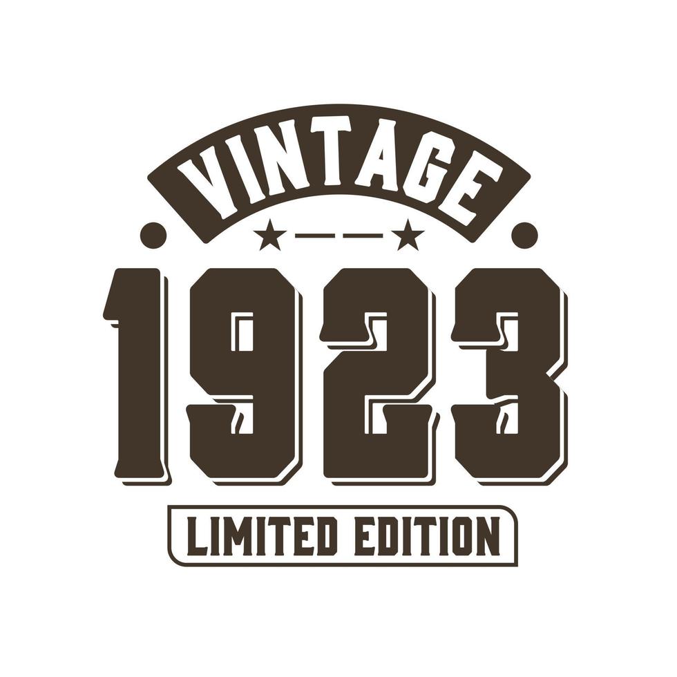 né en 1923 anniversaire rétro vintage, édition limitée vintage 1923 vecteur