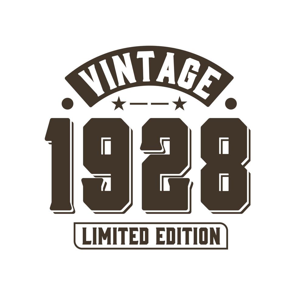 né en 1928 anniversaire rétro vintage, édition limitée vintage 1928 vecteur