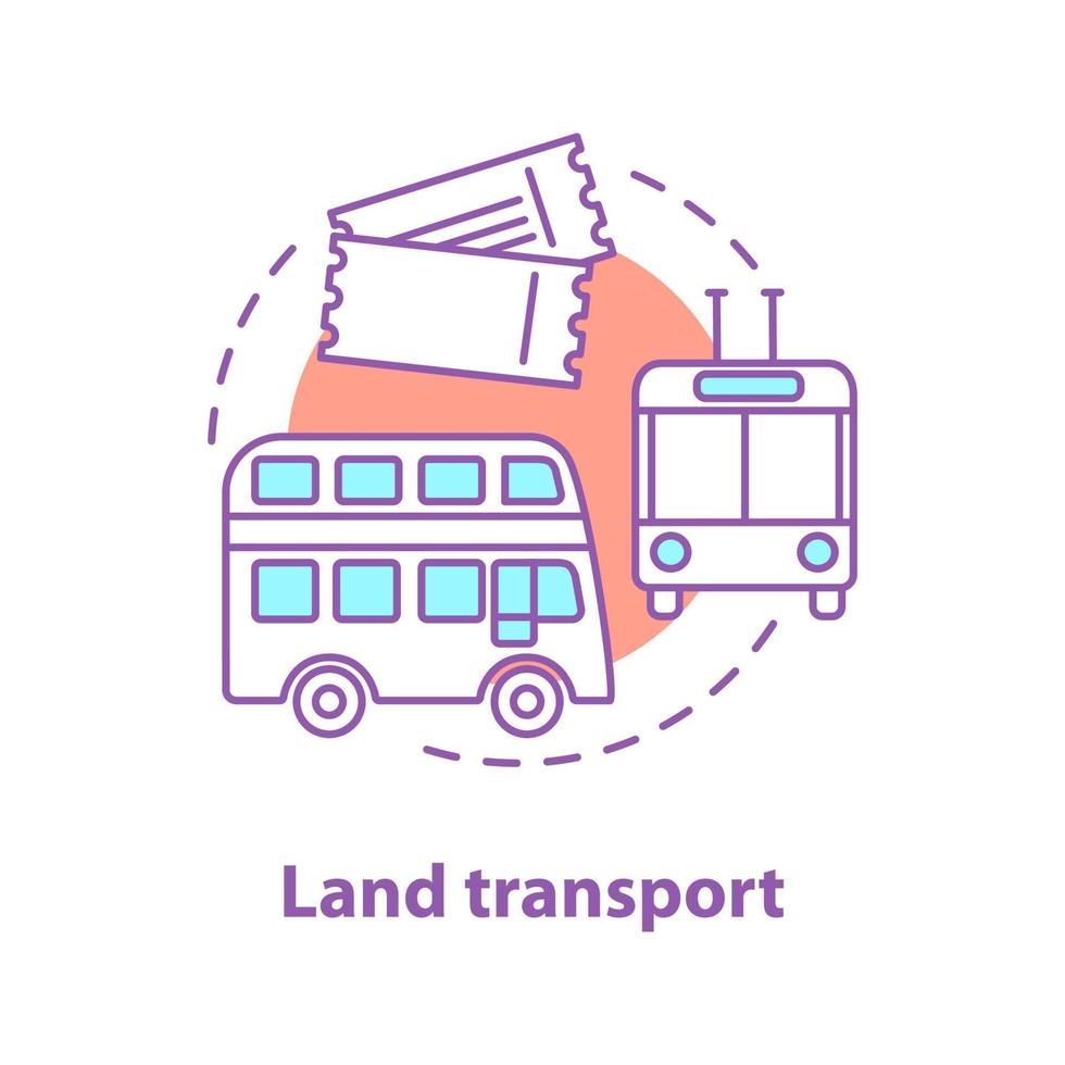 icône de concept de transport terrestre. bus à impériale, billets de trolleybus. illustration de la ligne mince de l'idée des transports en commun. dessin de contour isolé de vecteur