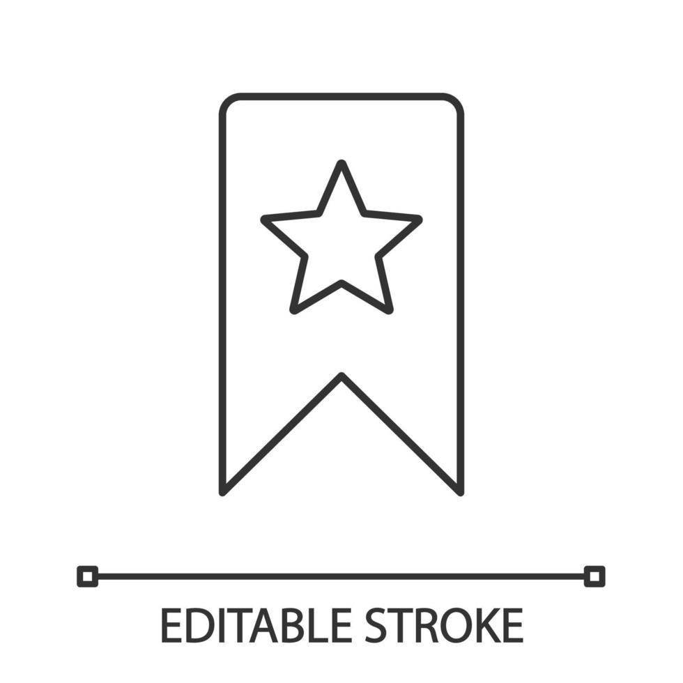 signet avec icône linéaire étoile. illustration de la ligne mince. ajouter aux Favoris. symbole de contour. dessin de contour isolé de vecteur. trait modifiable vecteur