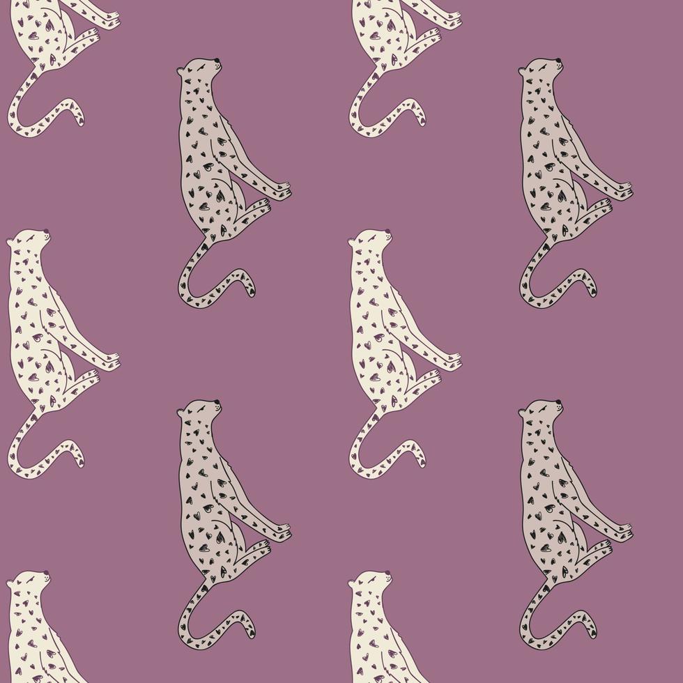 doodle modèle sans couture de guépard. fond d'écran sans fin de léopard mignon dessiné à la main. fond d'animaux sauvages. vecteur