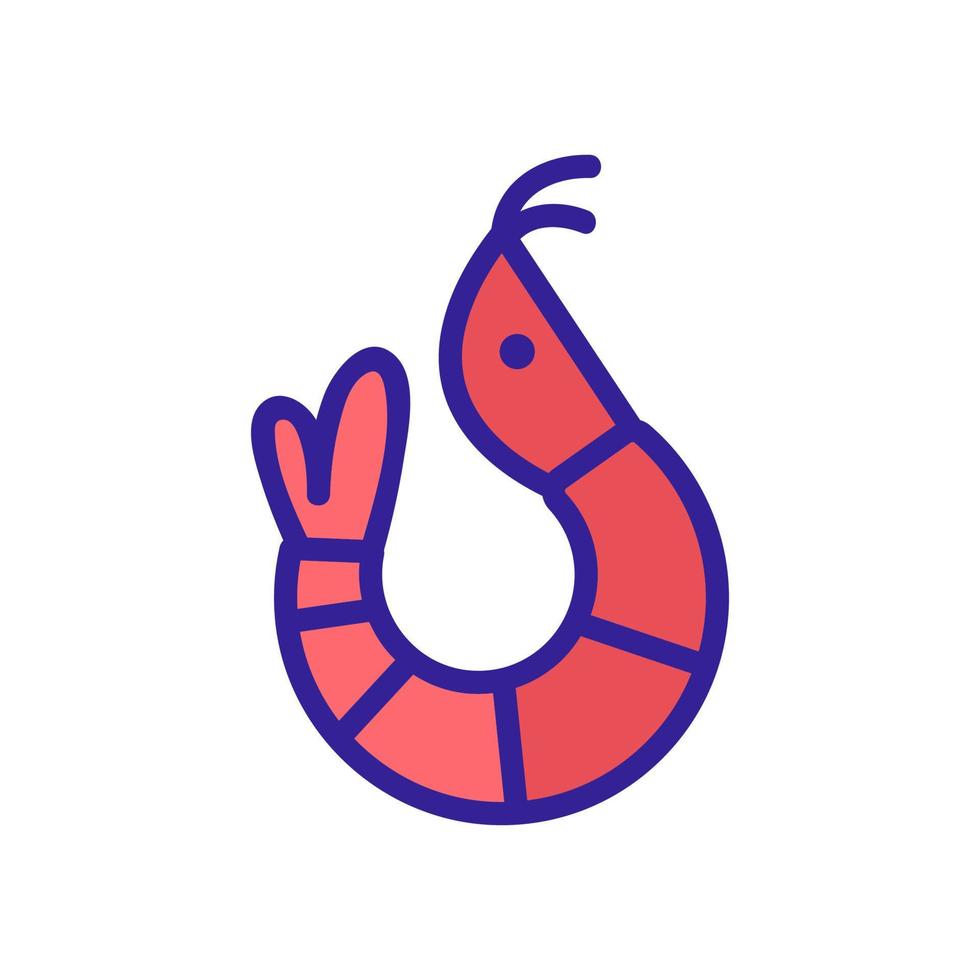 vecteur d'icône de crevettes. illustration de symbole de contour isolé